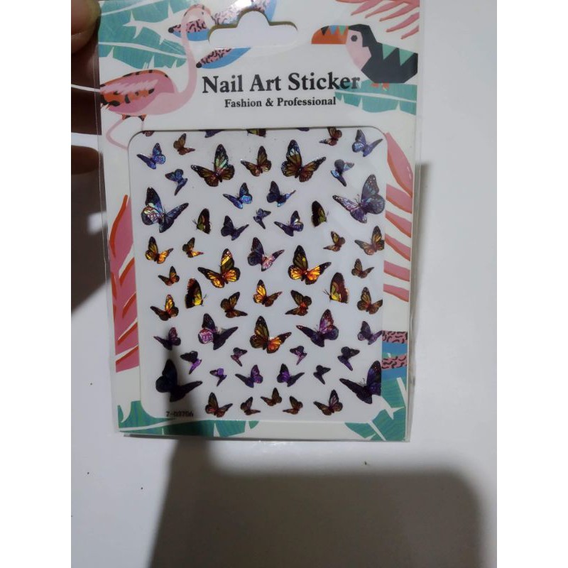 Hình dán trang trí móng, stiker bướm 6d trang trí móng