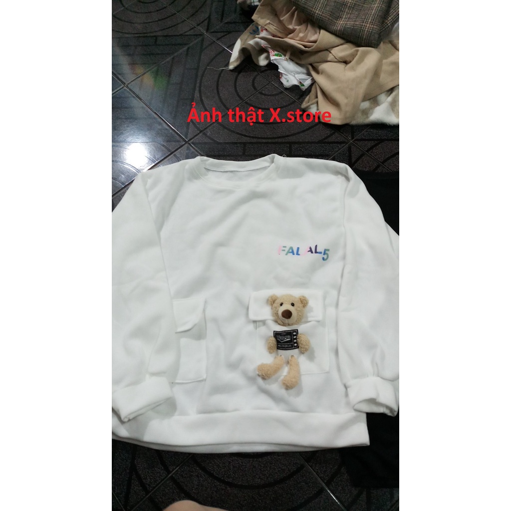 Áo Sweater Nam Nữ Fala Kèm Gấu Bông Chất Nỉ Ngoại -  Áo Thu Đông Có Ảnh Thật Tự Chụp + Video + Đánh Giá Unisex X.Store
