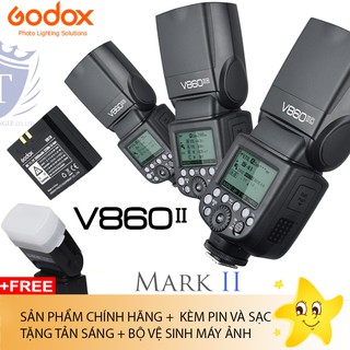 Đèn Flash Godox V860 II cho Sony Canon Nikon ( Tặng kèm tản sáng + bộ vệ sinh máy ảnh )