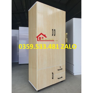 Tủ 2 cánh mẫu đẹp 1m6,1m8 x 84 màu gỗ nhựa đài loan