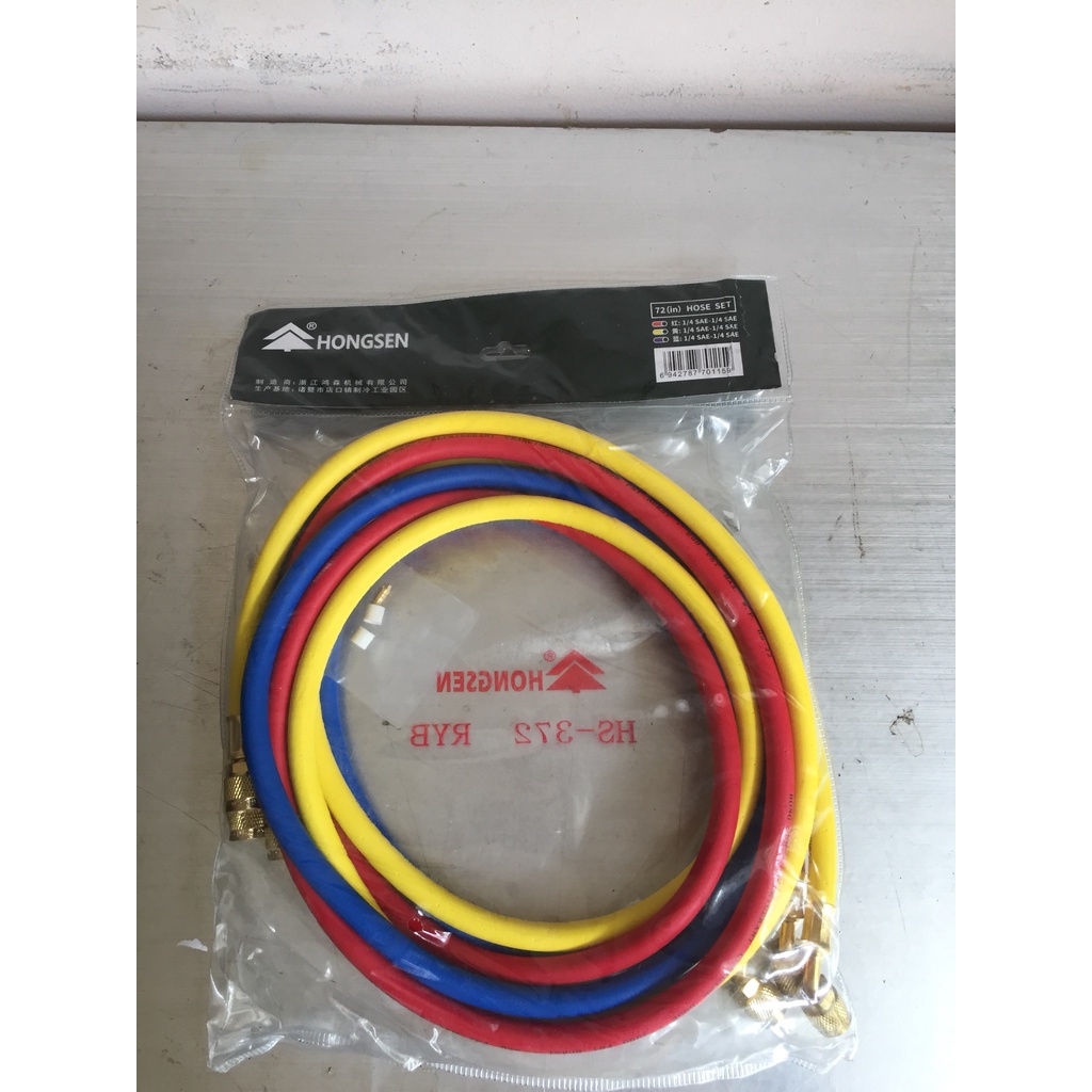 Bộ 3 dây nạp gas Hongsen HS-336 HS-372 cho gas R22 1/4*1/4