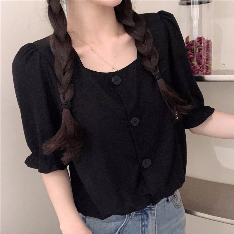 Áo Sơ Mi Tay Ngắn Dáng Rộng Phong Cách Hàn Quốc Thời Trang Mùa Hè Cho Nữ