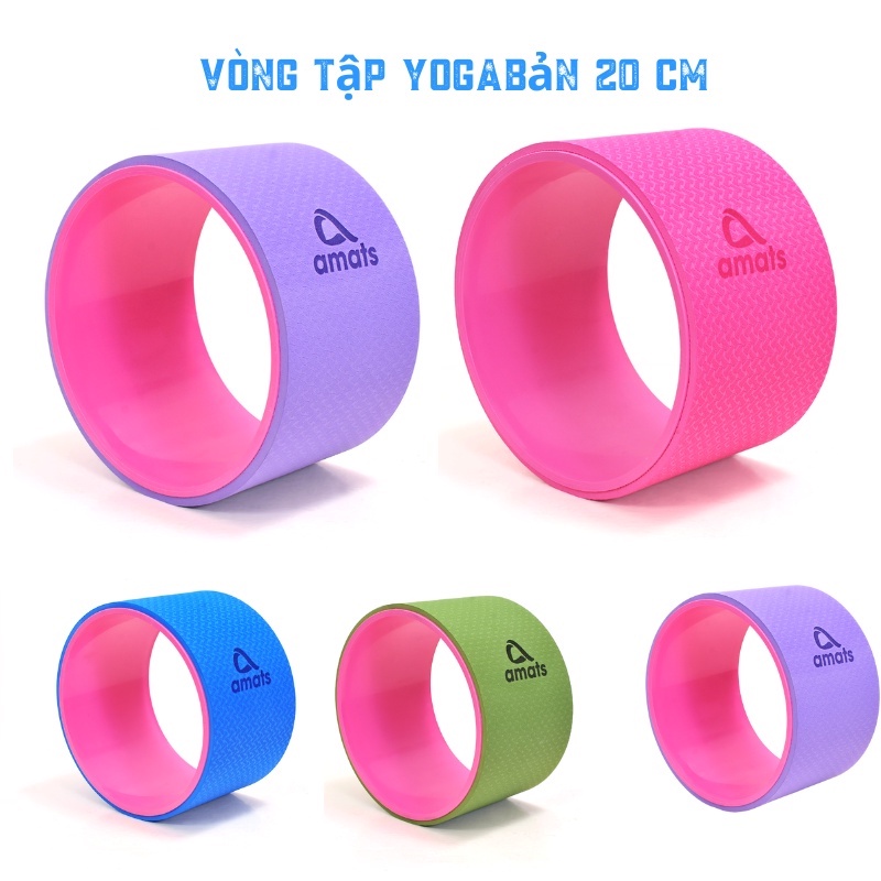 Vòng tập yoga Bản rộng 20cm,Đường kính 33cm bọc TPE êm ái chống trơn trượt ,khung nhựa ABS chịu lực 200kg