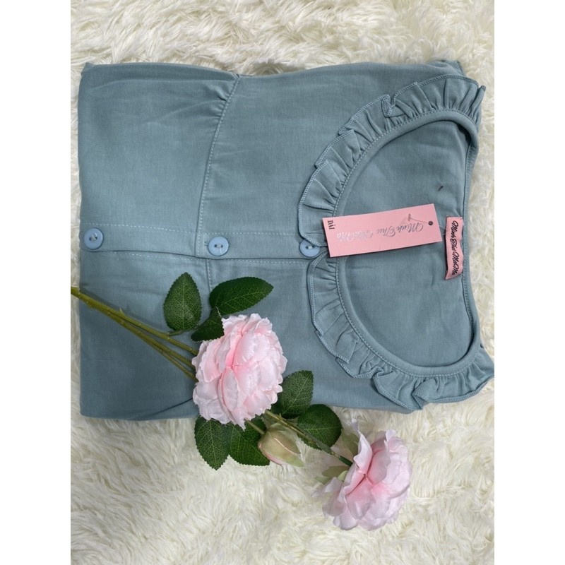 Bộ đồ bầu và sau sinh dài tay chất cotton mềm mịn có khóa kéo cho con bú BD919