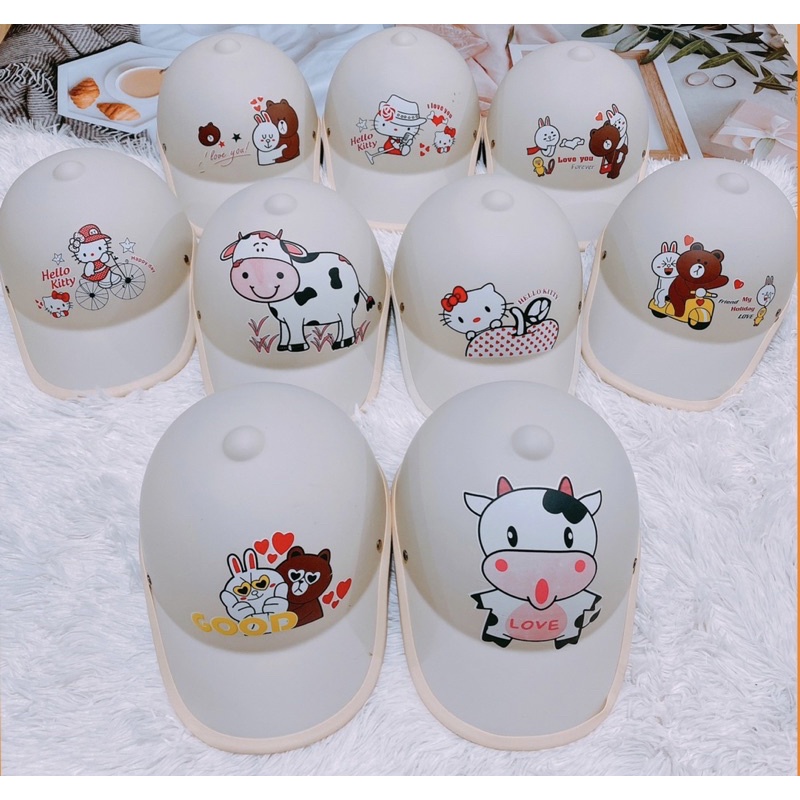 Mũ bảo hiểm thời trang lưỡi trai Nam-Nữ nửa đầu