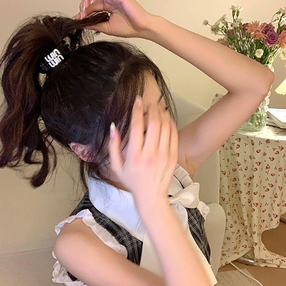 Kẹp Tóc Càng Cua Bằng Nhựa Nhám In Chữ MIU Phong Cách Hàn Quốc Thanh Lịch