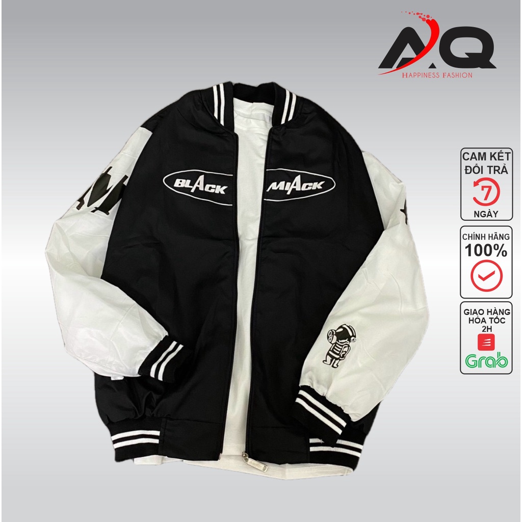 Áo khoác bóng chày BLACK MIACK form rộng vải dù cao cấp Áo bomber thời trang Hàn Quốc dáng Unisex nam nữ AQ STORE