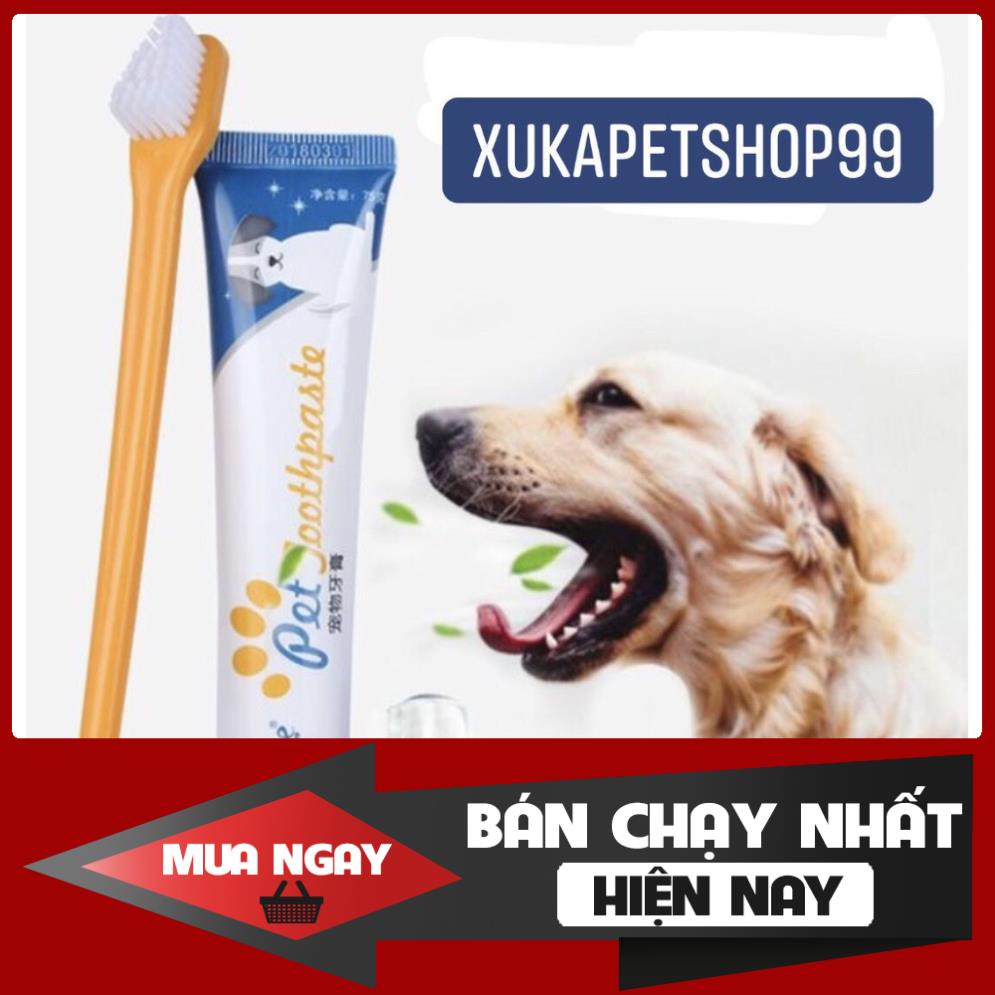 [❌GIÁ SỈ❌] [ RẺ VÔ ĐỊCH ] Bộ bàn chải kem đánh răng cho thú cưng thơm miệng chống sâu răng cao cấp ❤️