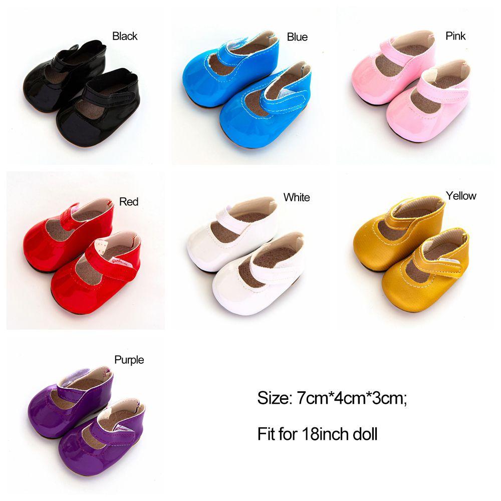 BEBETTERM Giày Da PU Màu Trơn Cho Búp Bê 7 * 4 * 3cm