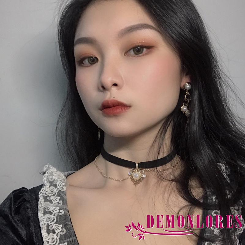 Dây chuyền mặt hình trái tim đính ngọc trai giả thời trang cho nữ