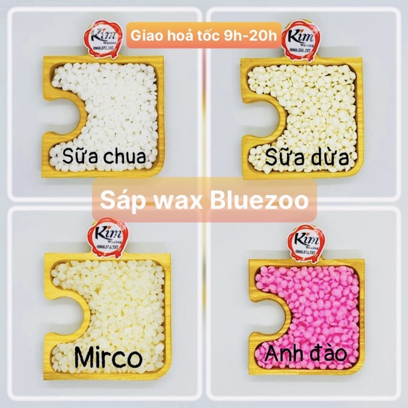 300g Sáp nóng wax tẩy lông Bluezoo Ý Coco da nhạy cảm Bikini siêu thơm dầu dừa siêu dẻo siêu dưỡng