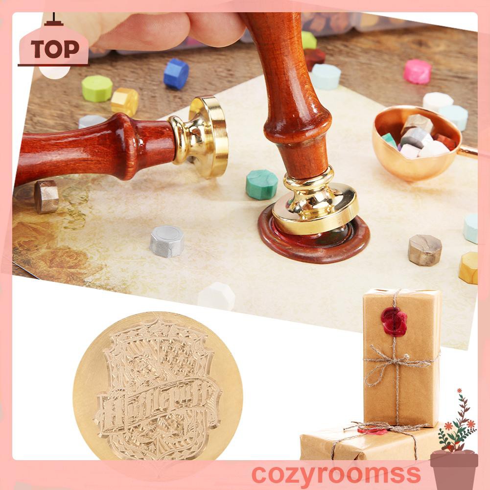 Đầu con dấu đóng sáp hình tròn bằng đồng trang trí thiệp mời/phong bì phong cách retro cổ điển không có tay cầm