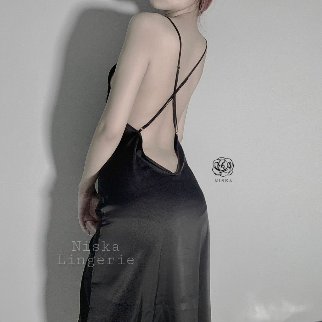 Đầm ngủ maxi satin (2 phiên bản màu) - Mã D200