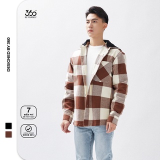 Áo sơ mi flannel nam cao cấp thương hiệu 360 BOUTIQUE họa tiết caro dài tay - SKDTK253