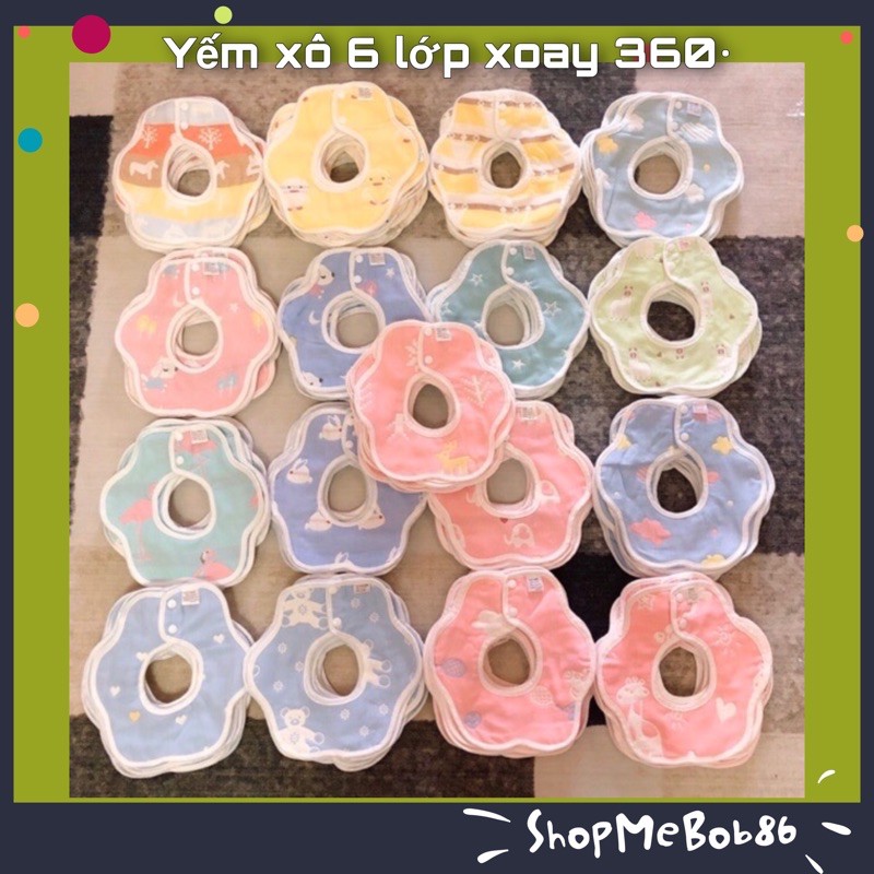 ???? ??̣ ??? ?? - Yếm Xô 6 Lớp 2 Mặt Xoay 360 Độ Cho Bé - Yếm Cho Bé - Yếm Tròn Xoay Cho Bé