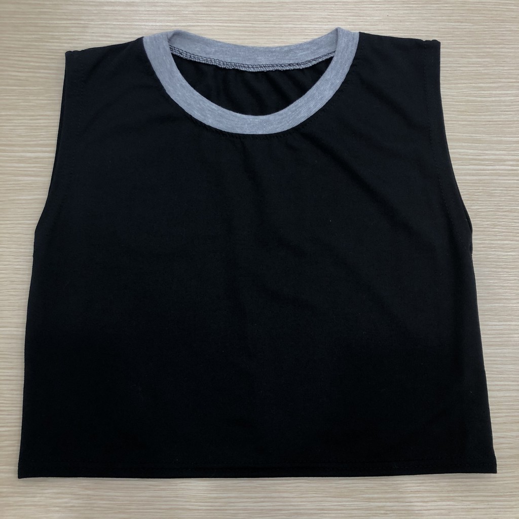 Áo croptop 3 lỗ  𝑭𝑹𝑬𝑬𝑺𝑯𝑰𝑷  Áo croptop ba lỗ cổ phối basic