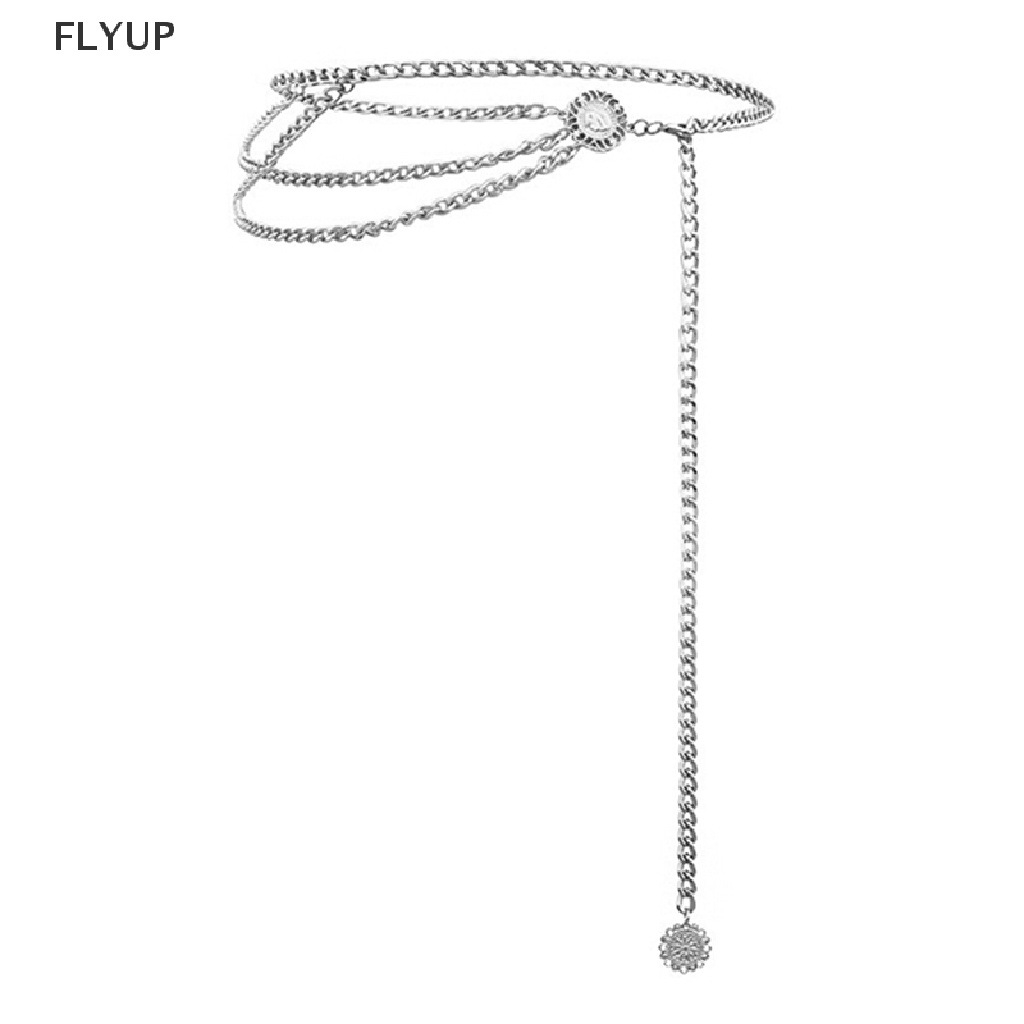 Thắt Lưng Dây Xích Kim Loại Phối Đồng Xu Cổ Điển Cho Nữ