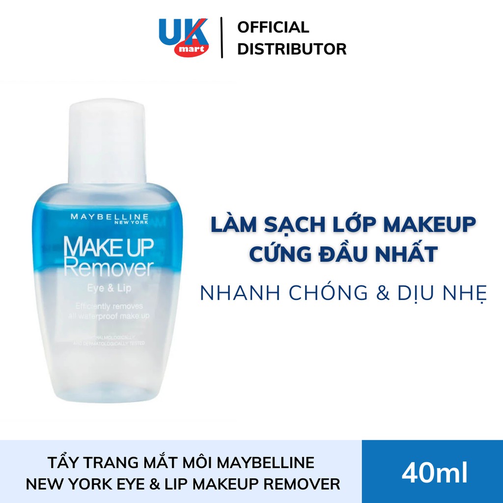 Tẩy Trang Mắt Môi Chuyên Dụng Maybelline New York Eye & Lip Makeup Remover 40ml