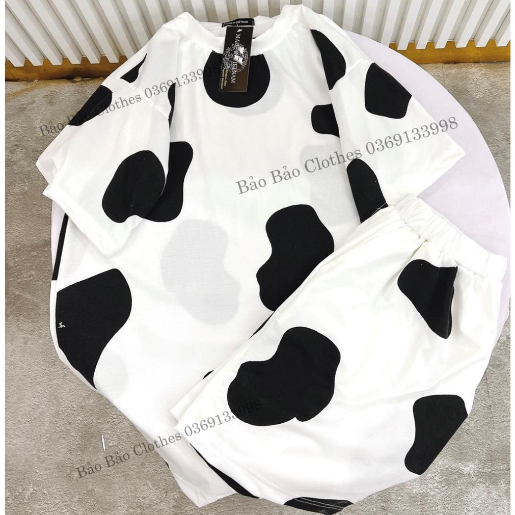 Bộ Đùi Nam Nữ Unisex Bò Sữa Bộ Đùi Tay Lỡ  Dày Mịn Thoáng Mát Thiết Kế  Kiểu Dáng Năng Động  Form Rộng