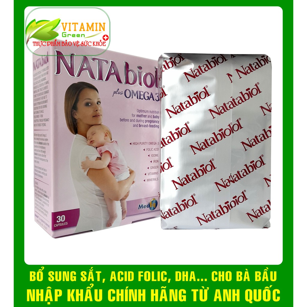 NATABiol plus OMEGA 3 VITAMIN TỔNG HỢP CHO BÀ BẦU | NHẬP KHẨU CHÍNH HÃNG TỪ ANH QUỐC