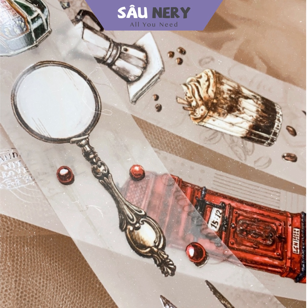 Sâu Nery - Washi tape, sticker trang trí phong cách cổ điển Vintage by LCN