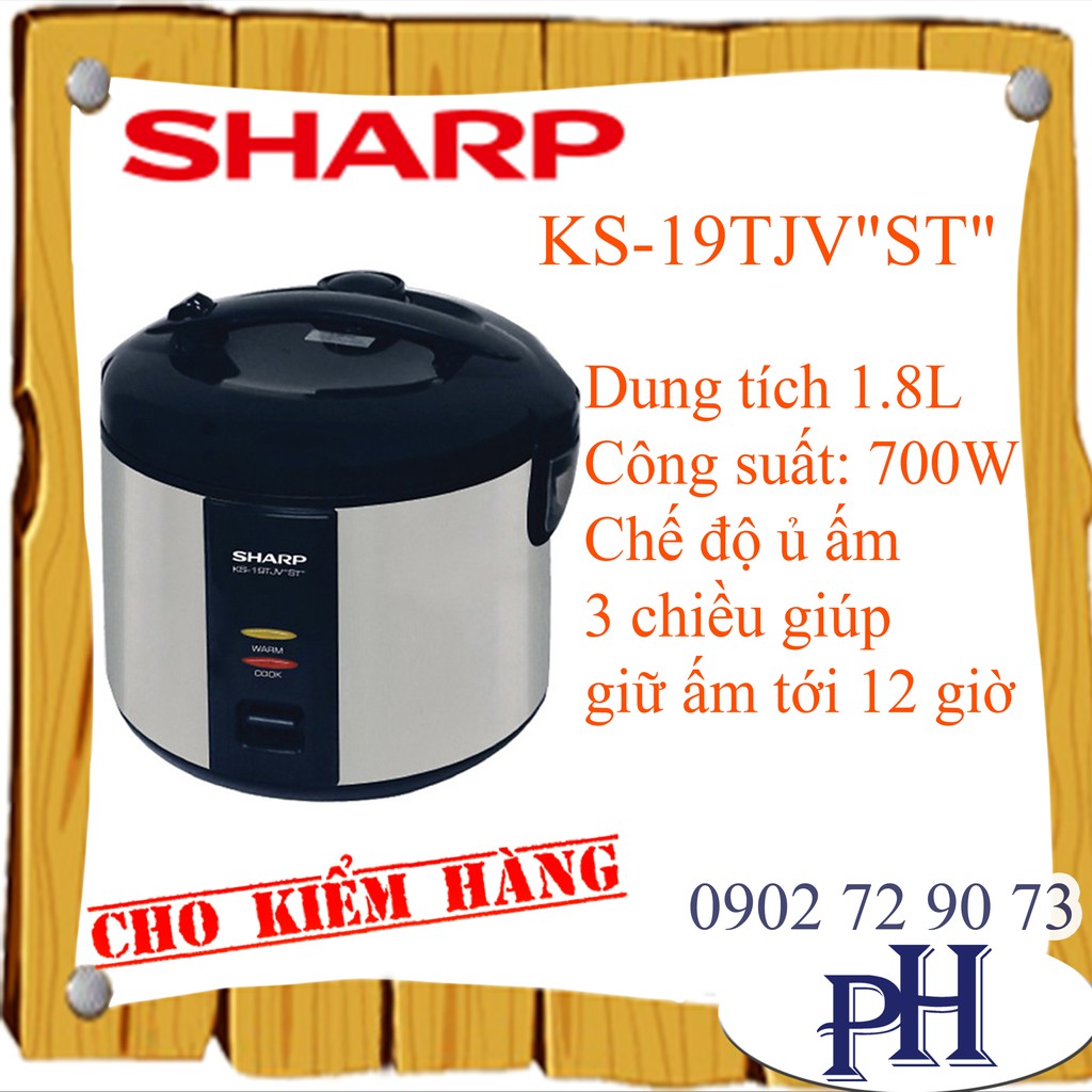 Nồi Cơm Điện Nắp Gài Sharp KS-19TJV"ST"