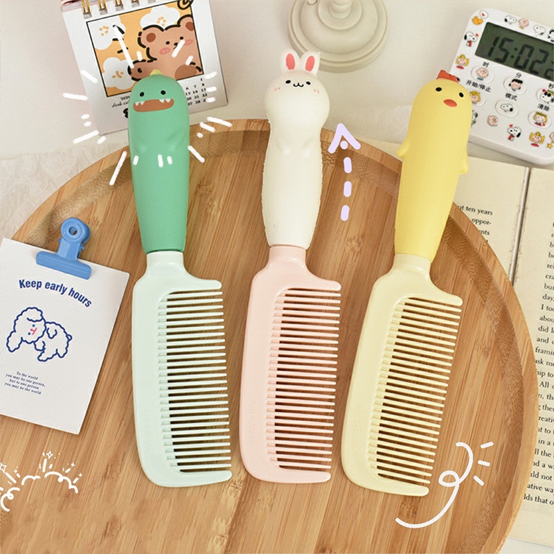 Lược Nhựa Cầm Tay Họa Tiết Hoạt Hình Tạo Kiểu Tóc Mượt Cho Nữ