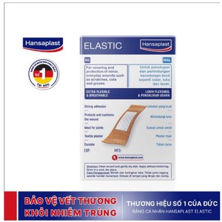 [CHÍNH HÃNG]BĂNG KEO CÁ NHÂN HANSAPLAST ELASTISC 100 MIẾNG