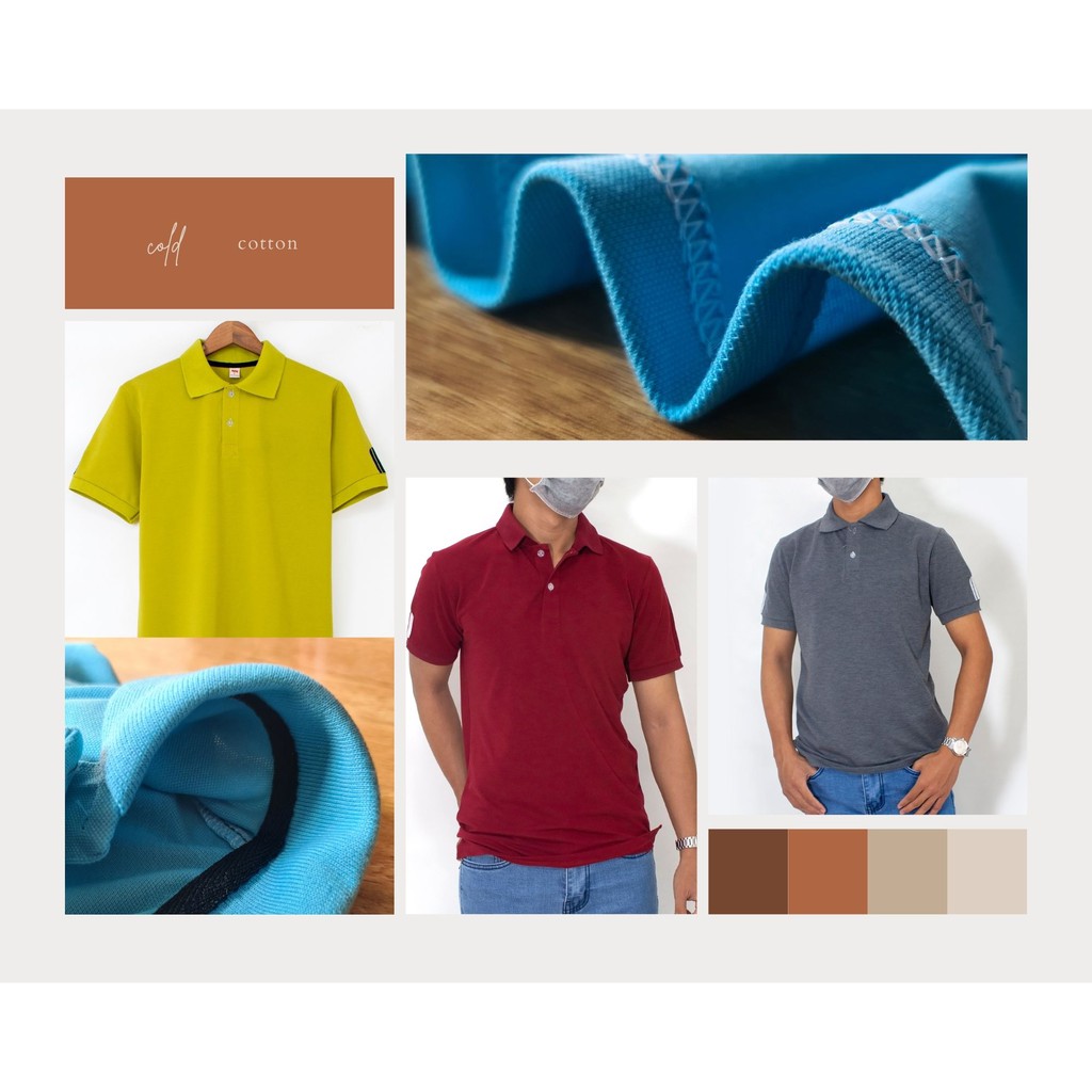 Áo thun nam tay ngắn có cổ vải cá sấu cotton mềm thấm hút mô hôi tốt mặc BAO MÁT loại áo polo trơn ATCS02