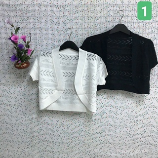Áo Khoác Len Nữ Ngắn, Tay Ngắn Hàng Nhập. Len Hình Răng Cưa