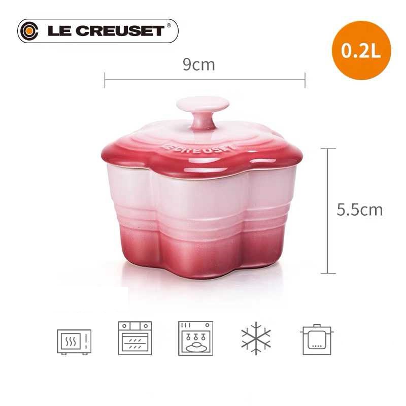 Cốc hoa Lereuset dùng nướng bánh cupcake, caramen, decor trang trí món ăn đựng nước sốt nước chấm gia vị size 9cm