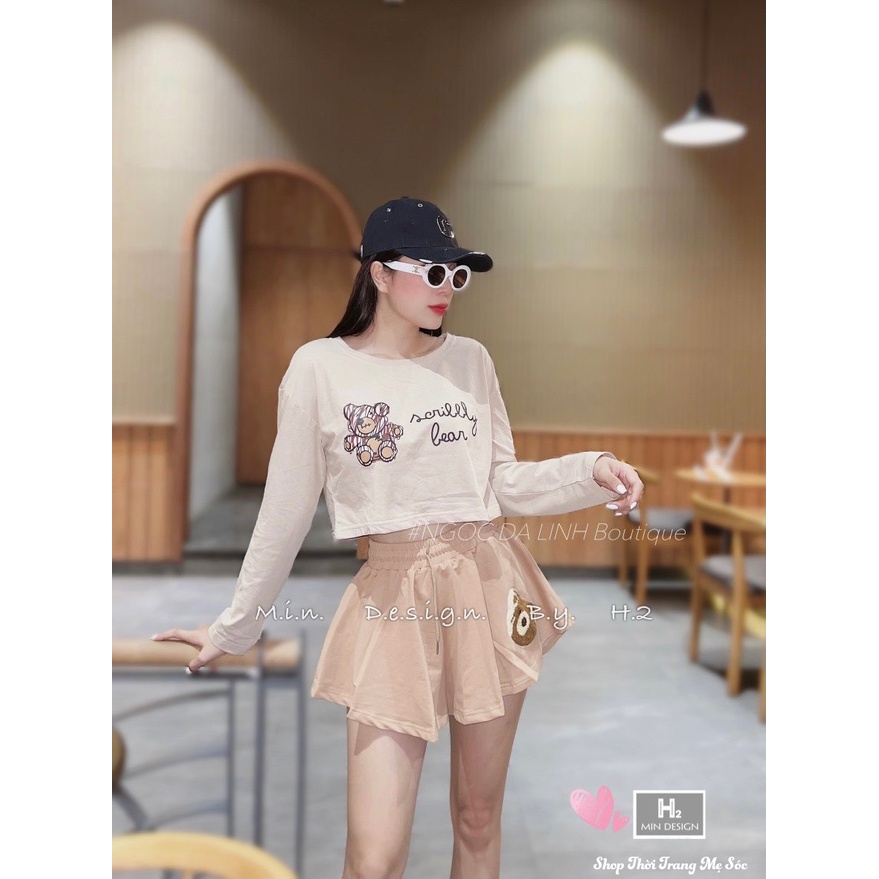 Set đồ bộ nữ thu đông chất Cotton + Umi 40-55kg mẫu SBEAR. Thiết kế đẹp, đường may kỹ. NH11