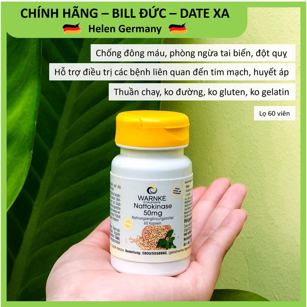 Viên uống phòng chống tai biến, đột quỵ, tim mạch Warnke Nattokinase - Chính hãng Đức