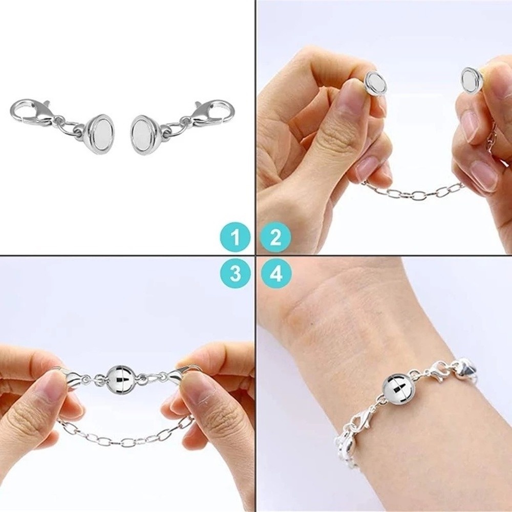 Set 5 Cặp Khóa Nam Châm Tròn Chuyên Dụng Cho Nối Vòng Tay / Vòng cổ