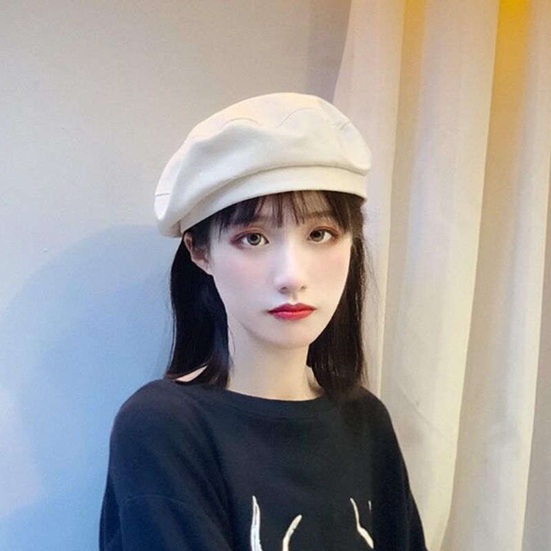 Mũ Beret Denim Phong Cách Pháp Cổ Điển Thời Trang Mùa Đông Cho Nữ