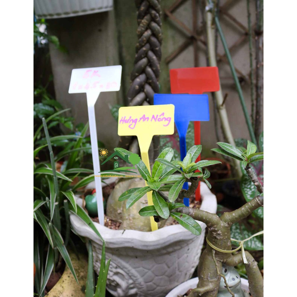 Sét 50 thẻ trụ 30cm bản to - dùng cắm ghi tên đánh dấu cây trồng, sự kiện, tiệc size 4.5x9x30cm