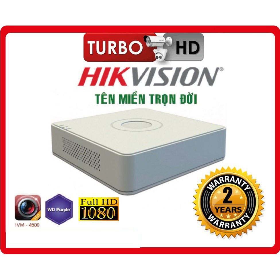 Đầu ghi hình Camera 4 kênh Hikvision DS-7104HQHI-K1 3.0M - Hàng Chính Hãng
