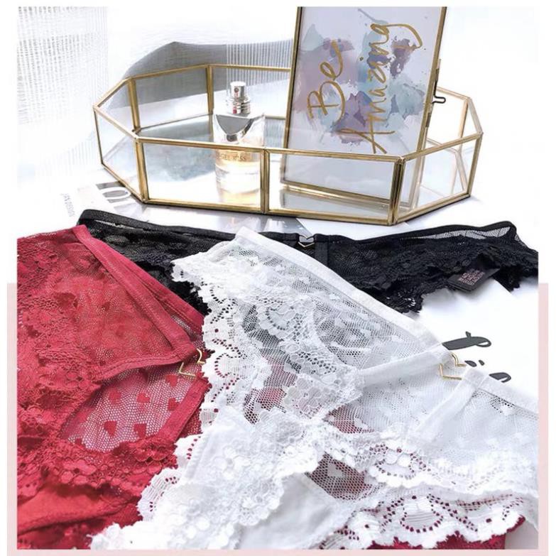 Quần lót ren lọt khe Vicky tim T03