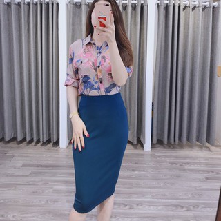 chân váy bút chì chất cát hàn