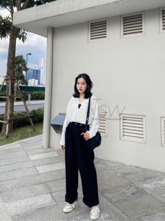 Áo croptop dài tay cổ bẻ V