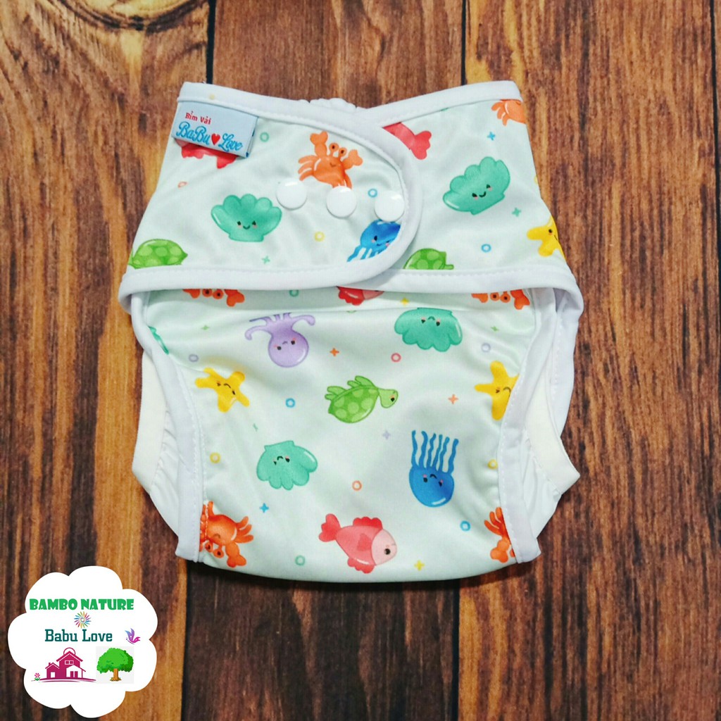 COMBO 5 BỘ BỈM VẢI CHỐNG HĂM BAMBO NATURE BABU LOVE (GỒM 5 QUẦN 10 LÓT) SIZE M, L