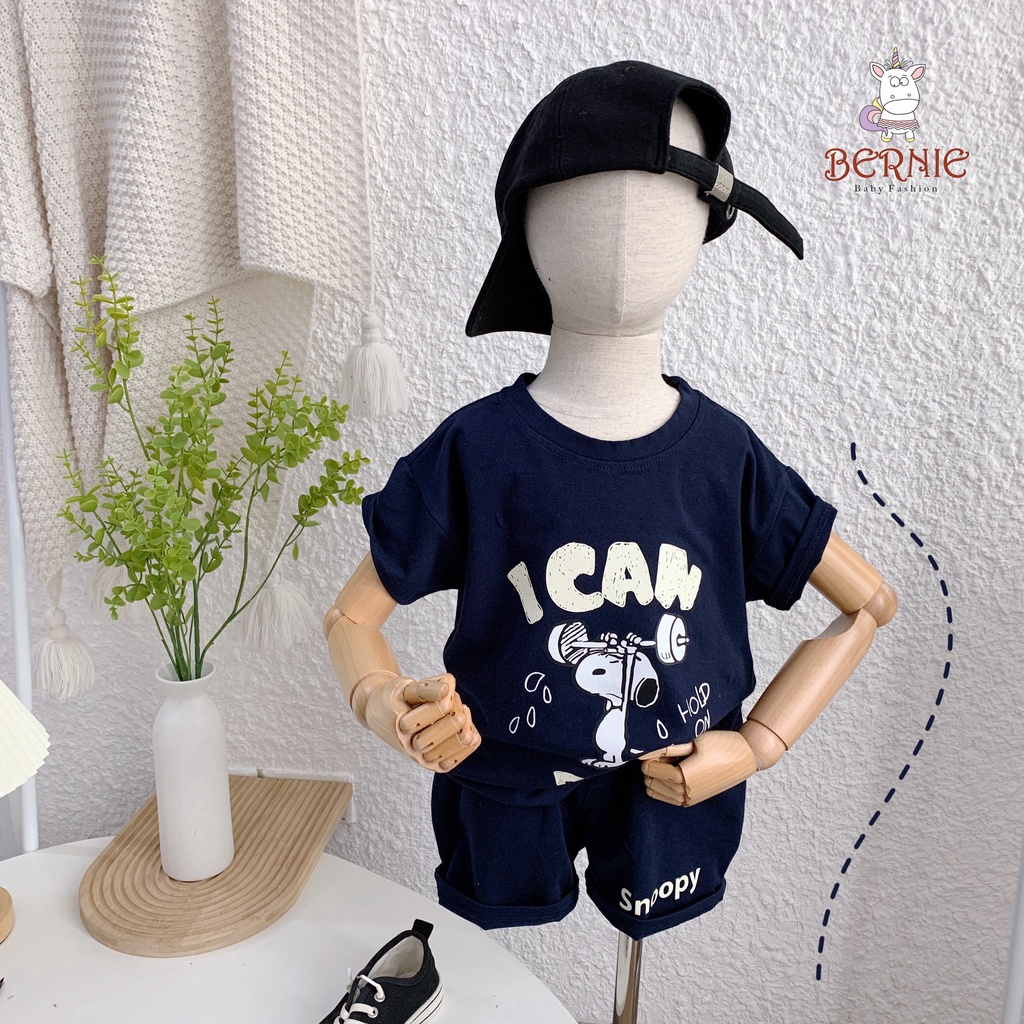 Bộ cotton mềm mát unisex cho bé, bộ thun cộc tay vải cotton mềm đẹp