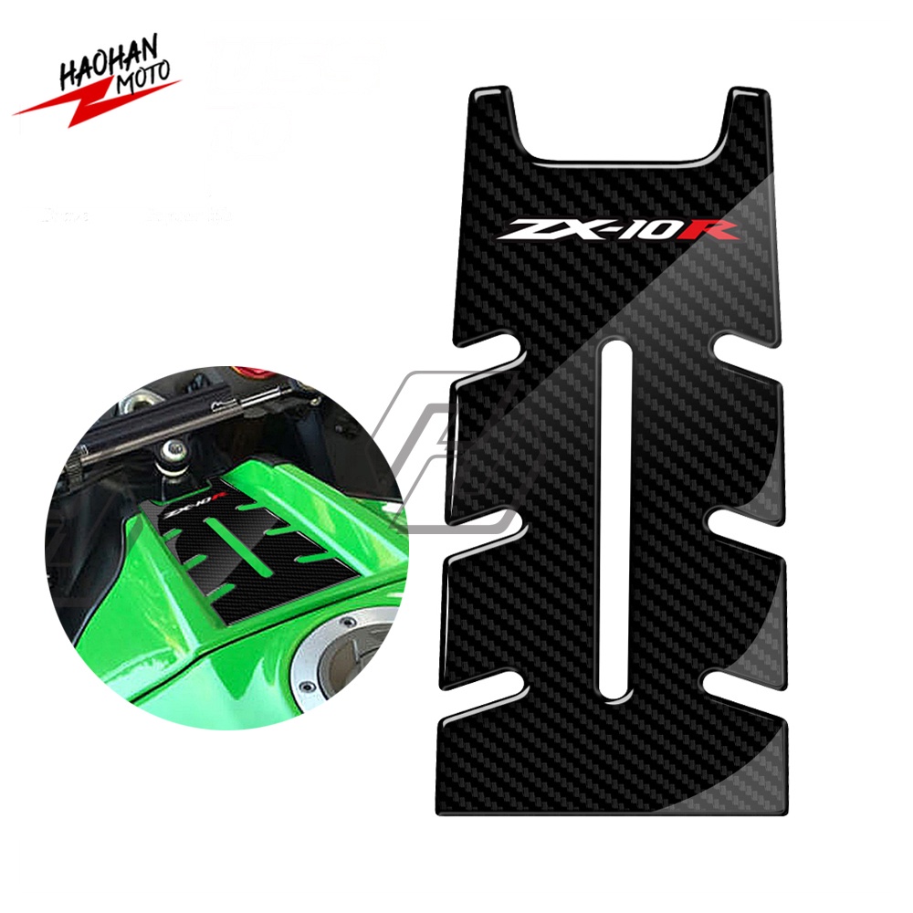 Miếng Dán Bảo Vệ Bình Nhiên Liệu Xe Kawasaki ZX-10R ZX10R ZX 10R 2011-2017 3D Bằng Sợi Carbon