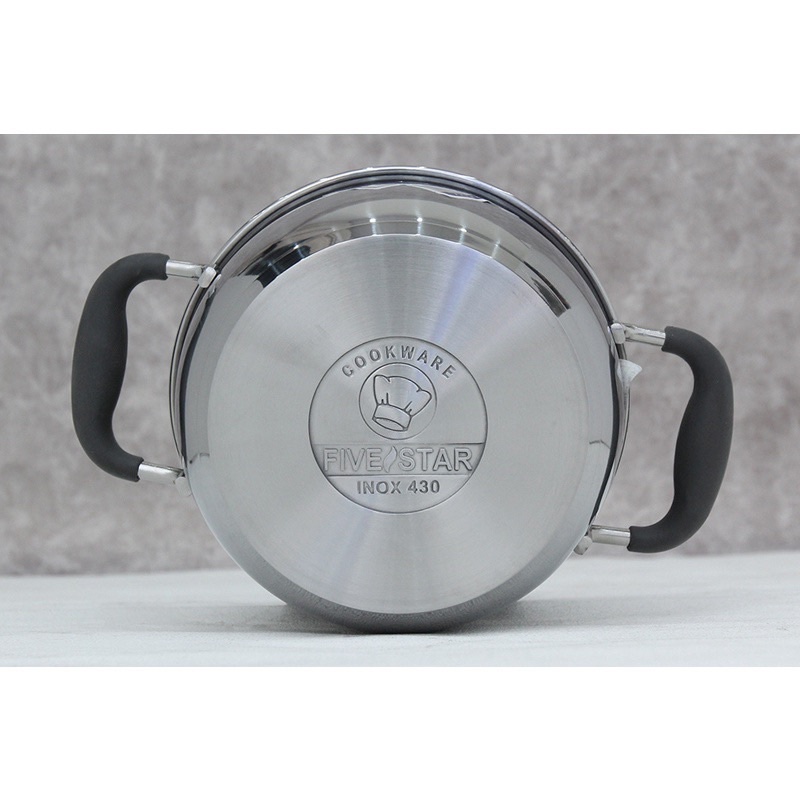 Nồi inox FIVESTAR 3 Đáy  Quai Silicon