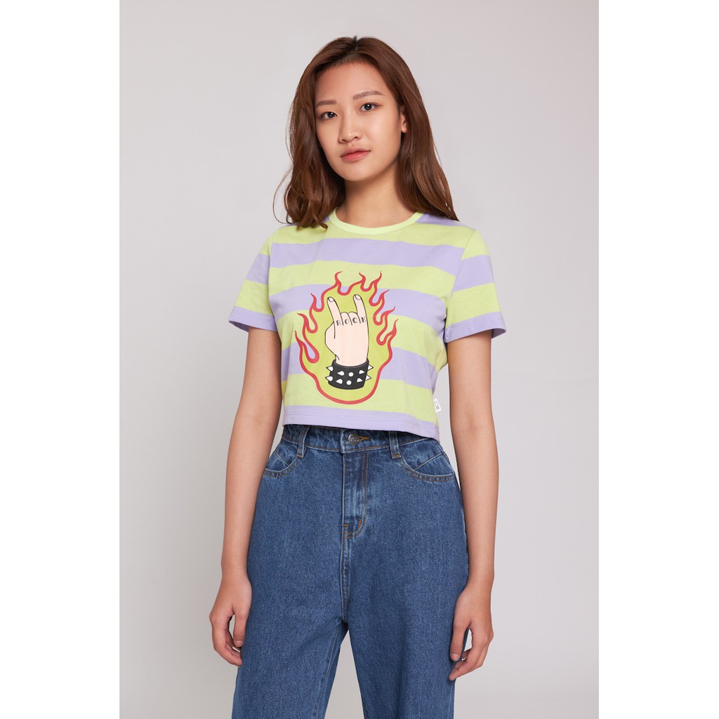  Áo Thun BOO Croptop Nữ Dáng Rộng 100%Cotton In Hình Cá Tính