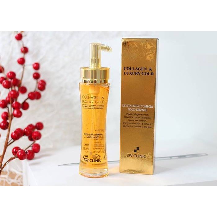 Tinh chất dưỡng da vàng 24k Essence - 3W CLINIC Collagen & Luxury Gold Revitalizing Comfort Gold Essence