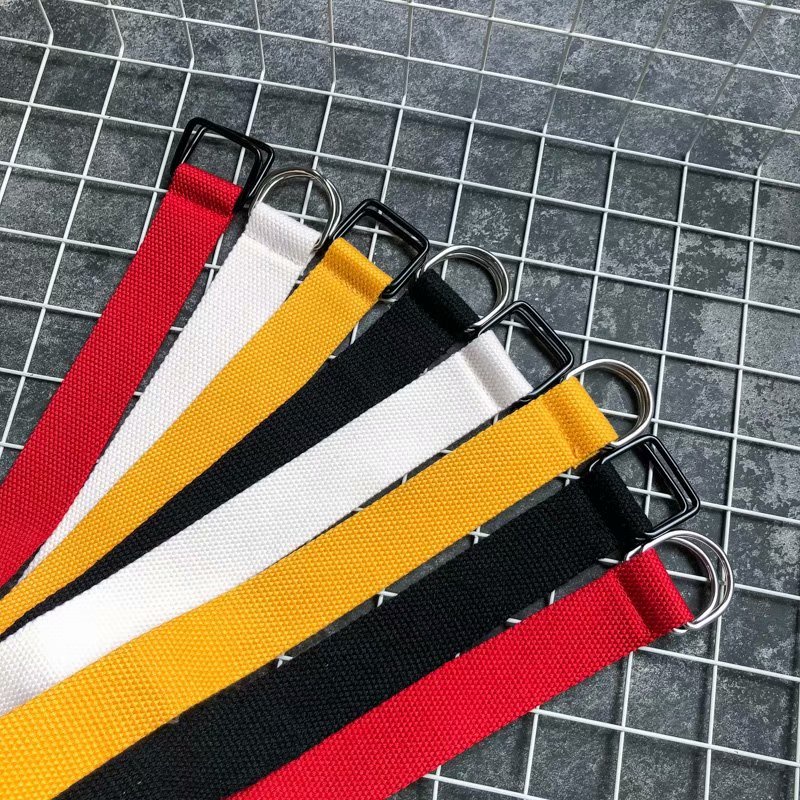 Thắt lưng bằng vải canvas màu trơn phối khóa đôi phong cách Hàn Quốc thiết kế thời trang cho nam 2021