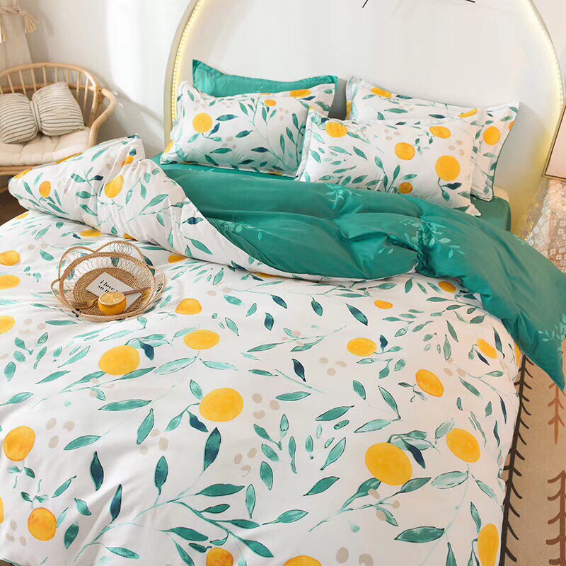 Bộ Chăn ga gối cotton Bo Decor drap ga giương qua cam phong cách trẻ tu nhien kích thước