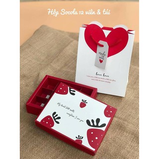 HỘP ĐỰNG SOCOLA, HỘP VALENTIN 12 VIÊN