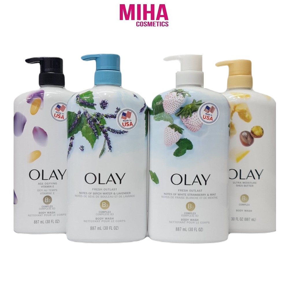 Sữa Tắm Dưỡng Ẩm Trắng Da OLAY Body Wash 887ml USA